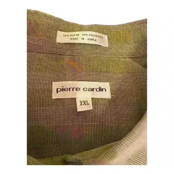 Pierre Cardin Men's 2XL Tan/Black Long Sleeve Button-Up Shirt Casual - Picture 3 of 3